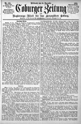 Coburger Zeitung Mittwoch 20. Dezember 1882