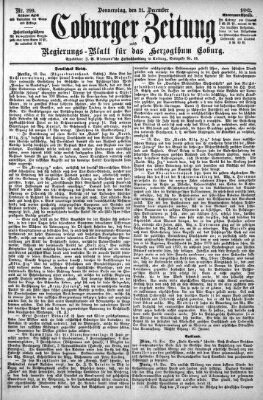 Coburger Zeitung Donnerstag 21. Dezember 1882