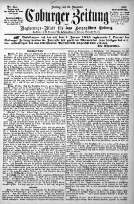 Coburger Zeitung Freitag 29. Dezember 1882