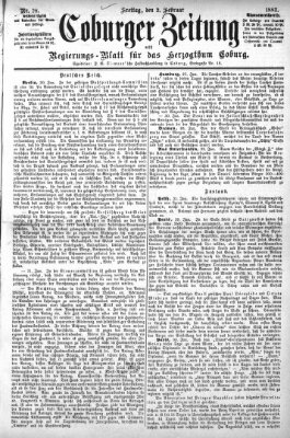 Coburger Zeitung Freitag 2. Februar 1883