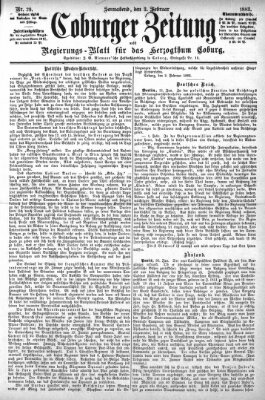 Coburger Zeitung Samstag 3. Februar 1883