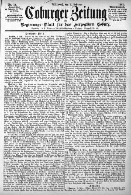 Coburger Zeitung Mittwoch 7. Februar 1883