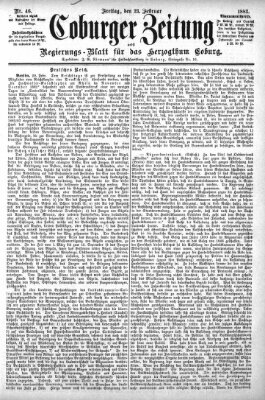 Coburger Zeitung Freitag 23. Februar 1883