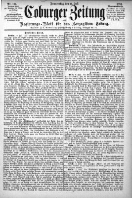 Coburger Zeitung Donnerstag 12. Juli 1883