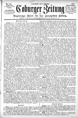 Coburger Zeitung Samstag 6. Oktober 1883