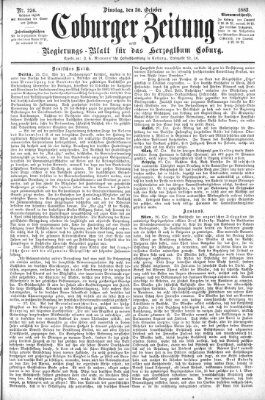 Coburger Zeitung Dienstag 30. Oktober 1883