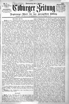 Coburger Zeitung Donnerstag 3. Januar 1884