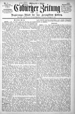 Coburger Zeitung Freitag 4. Januar 1884