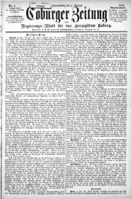 Coburger Zeitung Samstag 5. Januar 1884