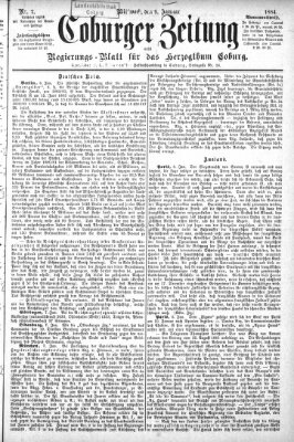 Coburger Zeitung Mittwoch 9. Januar 1884