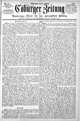 Coburger Zeitung Mittwoch 16. Januar 1884