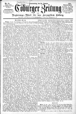 Coburger Zeitung Donnerstag 24. Januar 1884