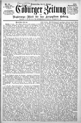 Coburger Zeitung Donnerstag 31. Januar 1884