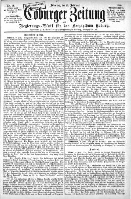 Coburger Zeitung Dienstag 12. Februar 1884