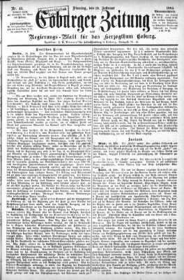 Coburger Zeitung Dienstag 19. Februar 1884