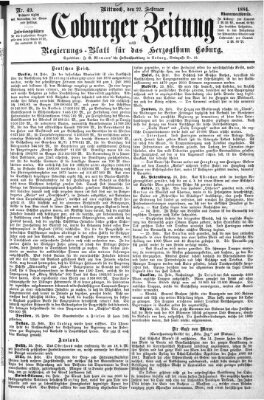 Coburger Zeitung Mittwoch 27. Februar 1884