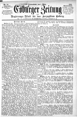 Coburger Zeitung Samstag 1. März 1884