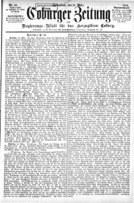 Coburger Zeitung Samstag 15. März 1884