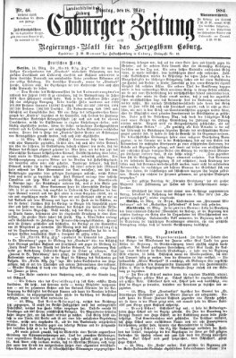 Coburger Zeitung Dienstag 18. März 1884