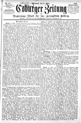 Coburger Zeitung Mittwoch 19. März 1884