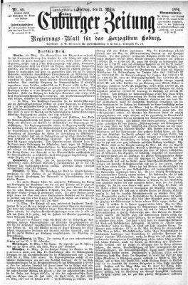 Coburger Zeitung Freitag 21. März 1884