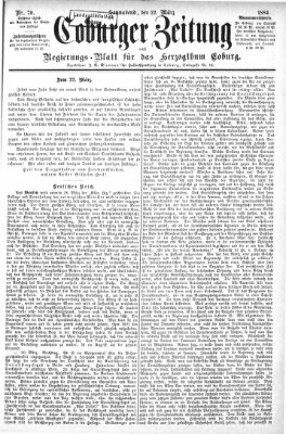 Coburger Zeitung Samstag 22. März 1884