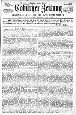 Coburger Zeitung Freitag 28. März 1884