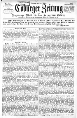 Coburger Zeitung Montag 31. März 1884