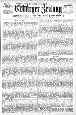 Coburger Zeitung Donnerstag 10. April 1884