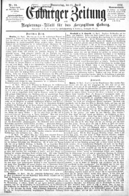 Coburger Zeitung Donnerstag 17. April 1884