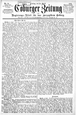 Coburger Zeitung Freitag 18. April 1884