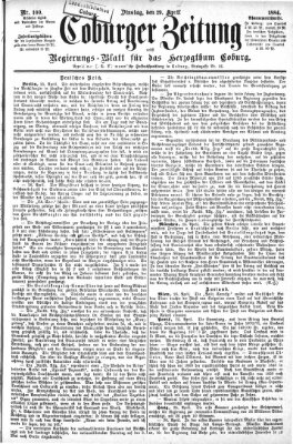 Coburger Zeitung Dienstag 29. April 1884