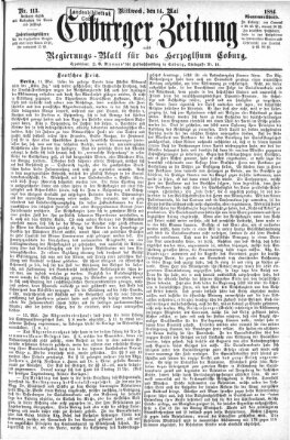 Coburger Zeitung Mittwoch 14. Mai 1884