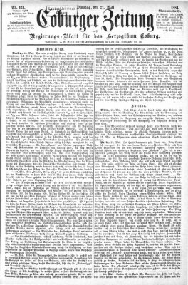 Coburger Zeitung Dienstag 27. Mai 1884