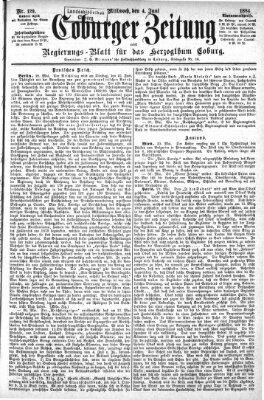 Coburger Zeitung Mittwoch 4. Juni 1884