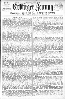 Coburger Zeitung Donnerstag 5. Juni 1884