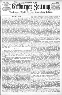 Coburger Zeitung Mittwoch 11. Juni 1884