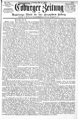 Coburger Zeitung Montag 16. Juni 1884