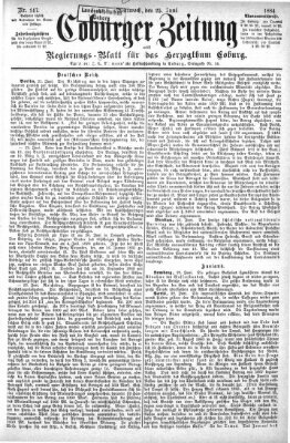 Coburger Zeitung Mittwoch 25. Juni 1884