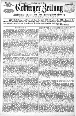 Coburger Zeitung Freitag 27. Juni 1884