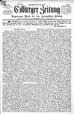 Coburger Zeitung Samstag 28. Juni 1884