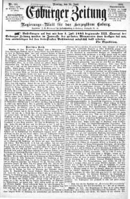 Coburger Zeitung Montag 30. Juni 1884