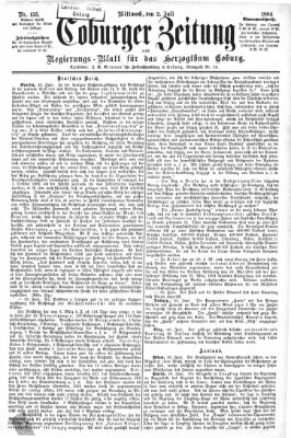 Coburger Zeitung Mittwoch 2. Juli 1884