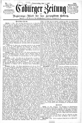 Coburger Zeitung Donnerstag 3. Juli 1884