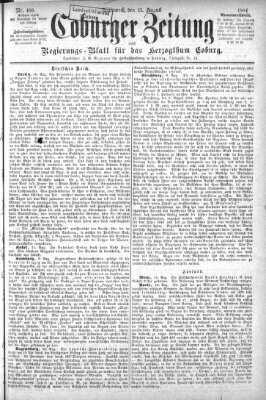 Coburger Zeitung Mittwoch 13. August 1884