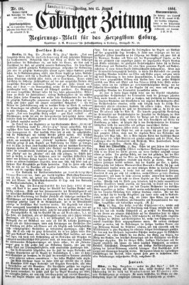 Coburger Zeitung Freitag 15. August 1884