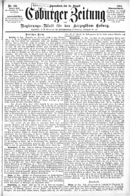 Coburger Zeitung Samstag 16. August 1884