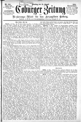 Coburger Zeitung Dienstag 19. August 1884