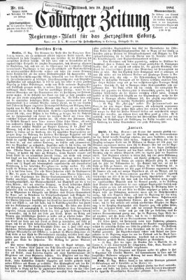 Coburger Zeitung Mittwoch 20. August 1884