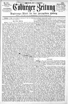 Coburger Zeitung Mittwoch 3. September 1884